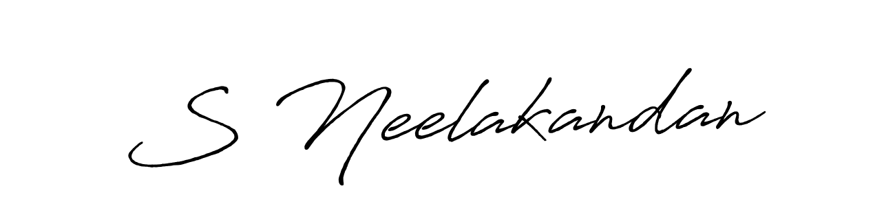Use a signature maker to create a handwritten signature online. With this signature software, you can design (Antro_Vectra_Bolder) your own signature for name S Neelakandan. S Neelakandan signature style 7 images and pictures png