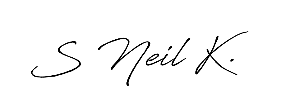Also You can easily find your signature by using the search form. We will create S Neil K. name handwritten signature images for you free of cost using Antro_Vectra_Bolder sign style. S Neil K. signature style 7 images and pictures png