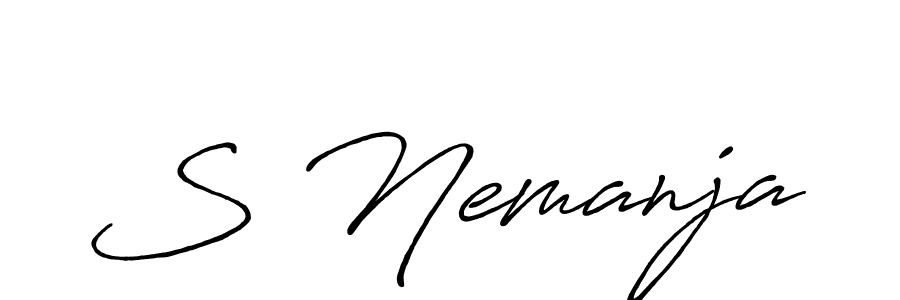 It looks lik you need a new signature style for name S Nemanja. Design unique handwritten (Antro_Vectra_Bolder) signature with our free signature maker in just a few clicks. S Nemanja signature style 7 images and pictures png