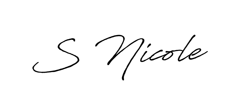 S Nicole stylish signature style. Best Handwritten Sign (Antro_Vectra_Bolder) for my name. Handwritten Signature Collection Ideas for my name S Nicole. S Nicole signature style 7 images and pictures png