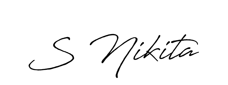 You should practise on your own different ways (Antro_Vectra_Bolder) to write your name (S Nikita) in signature. don't let someone else do it for you. S Nikita signature style 7 images and pictures png