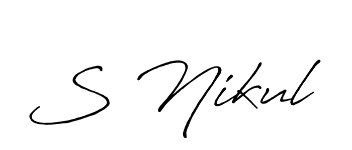 This is the best signature style for the S Nikul name. Also you like these signature font (Antro_Vectra_Bolder). Mix name signature. S Nikul signature style 7 images and pictures png