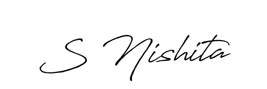 Similarly Antro_Vectra_Bolder is the best handwritten signature design. Signature creator online .You can use it as an online autograph creator for name S Nishita. S Nishita signature style 7 images and pictures png
