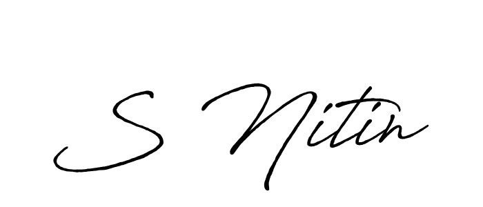 Similarly Antro_Vectra_Bolder is the best handwritten signature design. Signature creator online .You can use it as an online autograph creator for name S Nitin. S Nitin signature style 7 images and pictures png