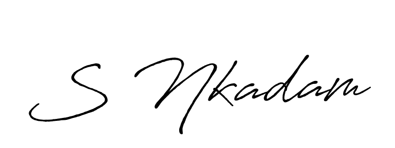 Make a beautiful signature design for name S Nkadam. With this signature (Antro_Vectra_Bolder) style, you can create a handwritten signature for free. S Nkadam signature style 7 images and pictures png
