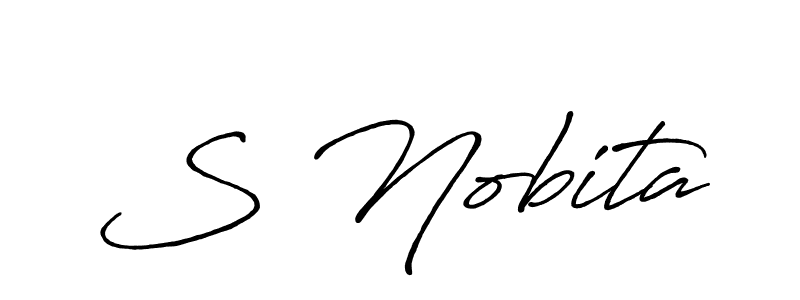 S Nobita stylish signature style. Best Handwritten Sign (Antro_Vectra_Bolder) for my name. Handwritten Signature Collection Ideas for my name S Nobita. S Nobita signature style 7 images and pictures png