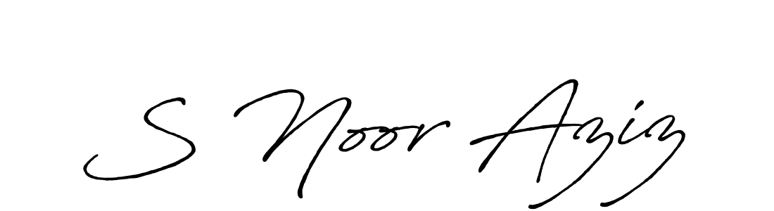 Use a signature maker to create a handwritten signature online. With this signature software, you can design (Antro_Vectra_Bolder) your own signature for name S Noor Aziz. S Noor Aziz signature style 7 images and pictures png