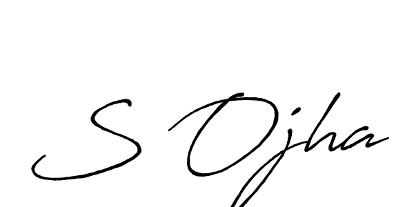 Make a beautiful signature design for name S Ojha. With this signature (Antro_Vectra_Bolder) style, you can create a handwritten signature for free. S Ojha signature style 7 images and pictures png
