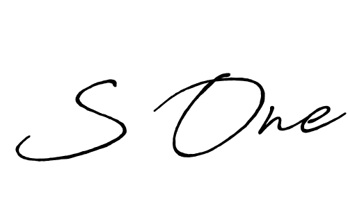 Make a beautiful signature design for name S One. With this signature (Antro_Vectra_Bolder) style, you can create a handwritten signature for free. S One signature style 7 images and pictures png