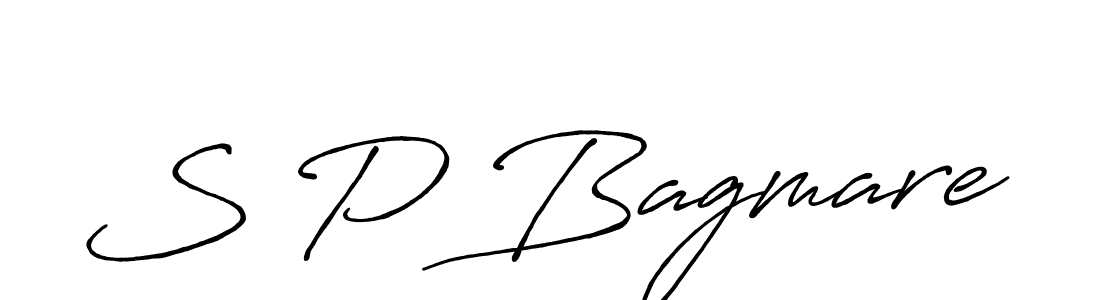 Create a beautiful signature design for name S P Bagmare. With this signature (Antro_Vectra_Bolder) fonts, you can make a handwritten signature for free. S P Bagmare signature style 7 images and pictures png