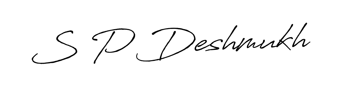 Use a signature maker to create a handwritten signature online. With this signature software, you can design (Antro_Vectra_Bolder) your own signature for name S P Deshmukh. S P Deshmukh signature style 7 images and pictures png