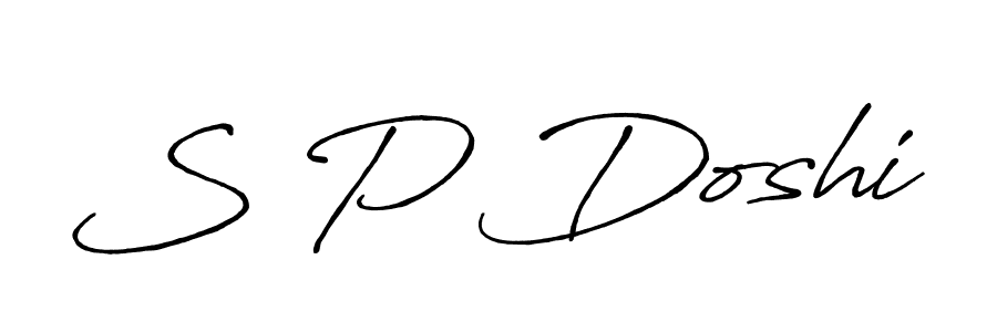 S P Doshi stylish signature style. Best Handwritten Sign (Antro_Vectra_Bolder) for my name. Handwritten Signature Collection Ideas for my name S P Doshi. S P Doshi signature style 7 images and pictures png