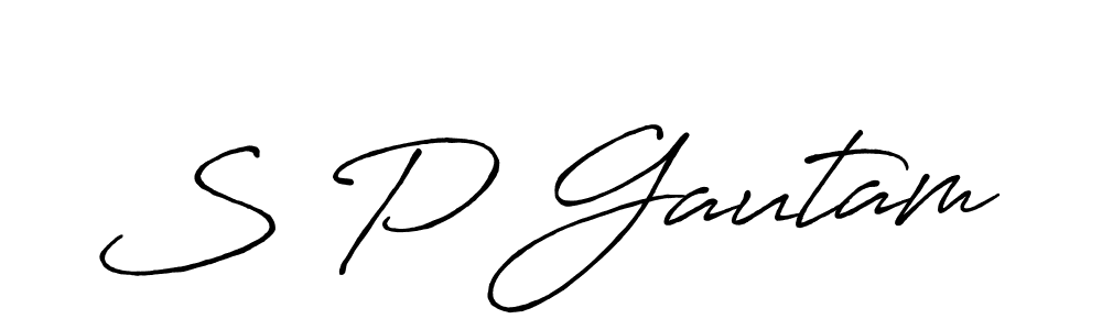 Also You can easily find your signature by using the search form. We will create S P Gautam name handwritten signature images for you free of cost using Antro_Vectra_Bolder sign style. S P Gautam signature style 7 images and pictures png