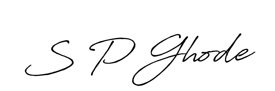 if you are searching for the best signature style for your name S P Ghode. so please give up your signature search. here we have designed multiple signature styles  using Antro_Vectra_Bolder. S P Ghode signature style 7 images and pictures png