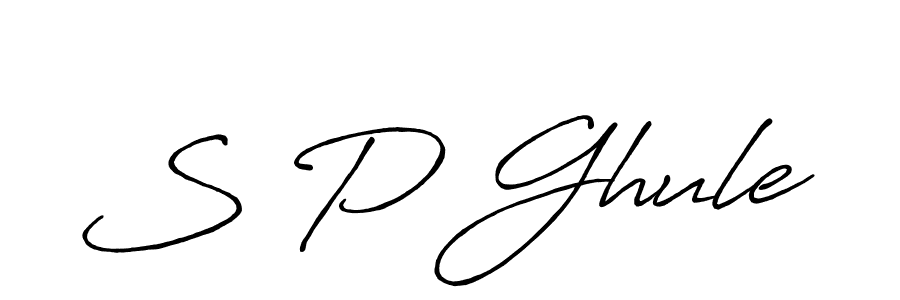 The best way (Antro_Vectra_Bolder) to make a short signature is to pick only two or three words in your name. The name S P Ghule include a total of six letters. For converting this name. S P Ghule signature style 7 images and pictures png