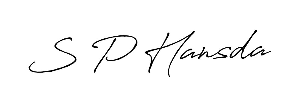 How to make S P Hansda name signature. Use Antro_Vectra_Bolder style for creating short signs online. This is the latest handwritten sign. S P Hansda signature style 7 images and pictures png