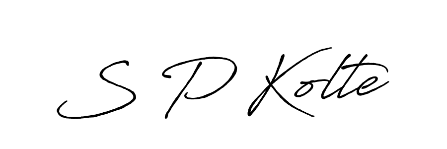 Create a beautiful signature design for name S P Kolte. With this signature (Antro_Vectra_Bolder) fonts, you can make a handwritten signature for free. S P Kolte signature style 7 images and pictures png