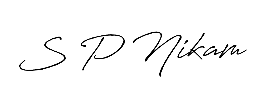 Design your own signature with our free online signature maker. With this signature software, you can create a handwritten (Antro_Vectra_Bolder) signature for name S P Nikam. S P Nikam signature style 7 images and pictures png