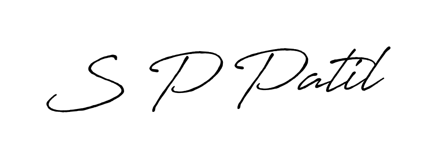 How to make S P Patil name signature. Use Antro_Vectra_Bolder style for creating short signs online. This is the latest handwritten sign. S P Patil signature style 7 images and pictures png