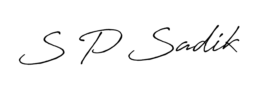 Antro_Vectra_Bolder is a professional signature style that is perfect for those who want to add a touch of class to their signature. It is also a great choice for those who want to make their signature more unique. Get S P Sadik name to fancy signature for free. S P Sadik signature style 7 images and pictures png