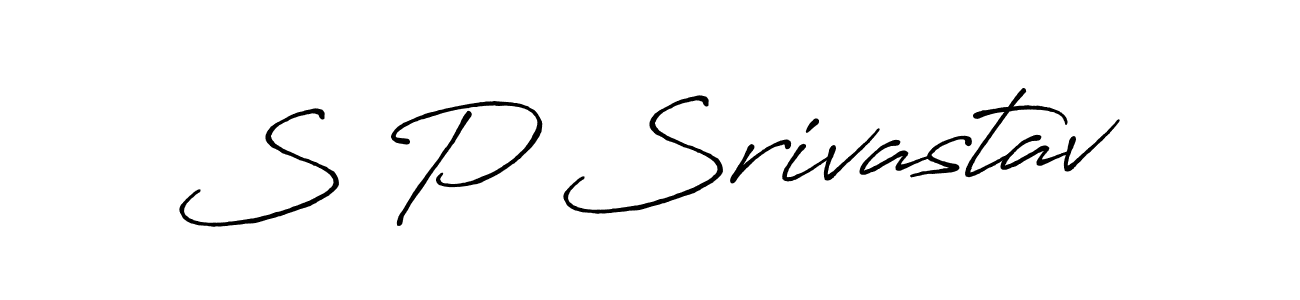 Create a beautiful signature design for name S P Srivastav. With this signature (Antro_Vectra_Bolder) fonts, you can make a handwritten signature for free. S P Srivastav signature style 7 images and pictures png