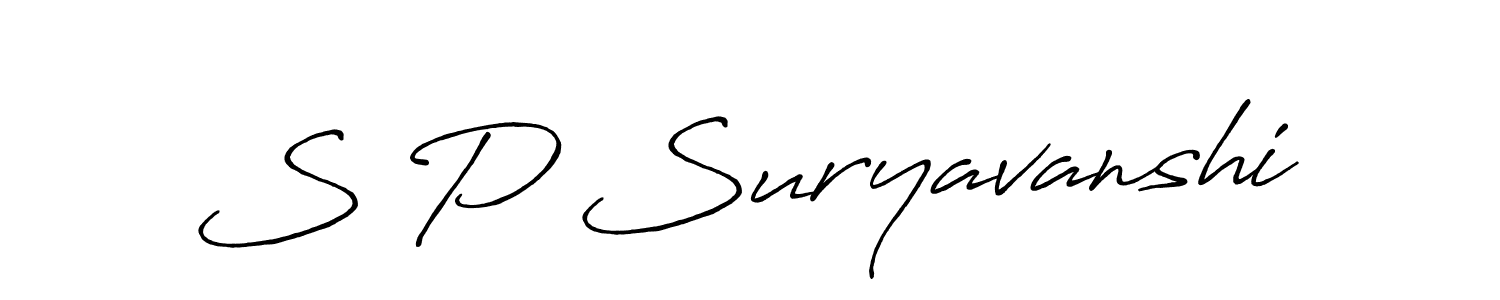 Make a beautiful signature design for name S P Suryavanshi. With this signature (Antro_Vectra_Bolder) style, you can create a handwritten signature for free. S P Suryavanshi signature style 7 images and pictures png