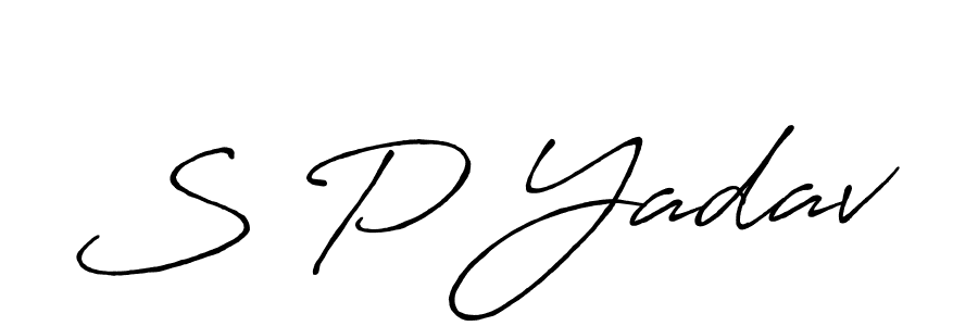 How to make S P Yadav name signature. Use Antro_Vectra_Bolder style for creating short signs online. This is the latest handwritten sign. S P Yadav signature style 7 images and pictures png