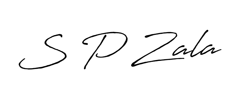 The best way (Antro_Vectra_Bolder) to make a short signature is to pick only two or three words in your name. The name S P Zala include a total of six letters. For converting this name. S P Zala signature style 7 images and pictures png