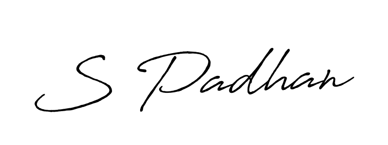 How to make S Padhan name signature. Use Antro_Vectra_Bolder style for creating short signs online. This is the latest handwritten sign. S Padhan signature style 7 images and pictures png