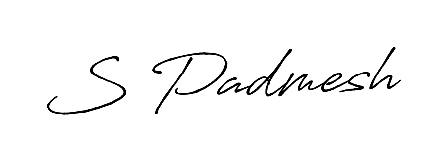 Create a beautiful signature design for name S Padmesh. With this signature (Antro_Vectra_Bolder) fonts, you can make a handwritten signature for free. S Padmesh signature style 7 images and pictures png