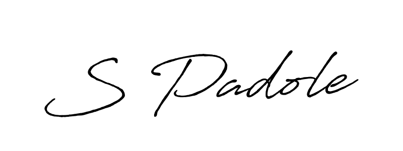 How to make S Padole name signature. Use Antro_Vectra_Bolder style for creating short signs online. This is the latest handwritten sign. S Padole signature style 7 images and pictures png