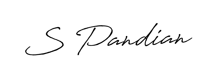 Also we have S Pandian name is the best signature style. Create professional handwritten signature collection using Antro_Vectra_Bolder autograph style. S Pandian signature style 7 images and pictures png