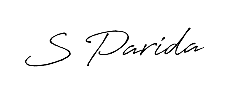 Create a beautiful signature design for name S Parida. With this signature (Antro_Vectra_Bolder) fonts, you can make a handwritten signature for free. S Parida signature style 7 images and pictures png