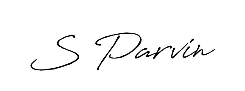 Make a beautiful signature design for name S Parvin. With this signature (Antro_Vectra_Bolder) style, you can create a handwritten signature for free. S Parvin signature style 7 images and pictures png