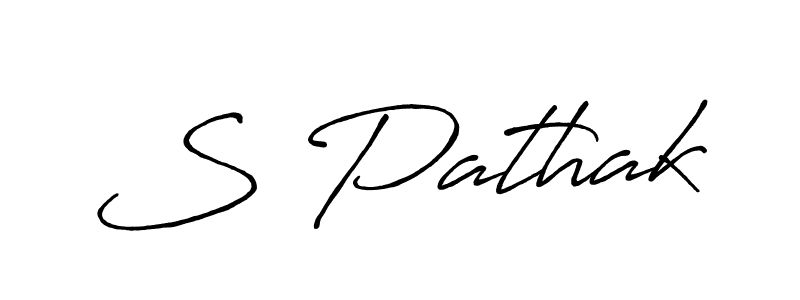 The best way (Antro_Vectra_Bolder) to make a short signature is to pick only two or three words in your name. The name S Pathak include a total of six letters. For converting this name. S Pathak signature style 7 images and pictures png