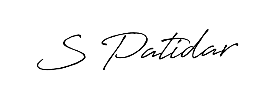 The best way (Antro_Vectra_Bolder) to make a short signature is to pick only two or three words in your name. The name S Patidar include a total of six letters. For converting this name. S Patidar signature style 7 images and pictures png