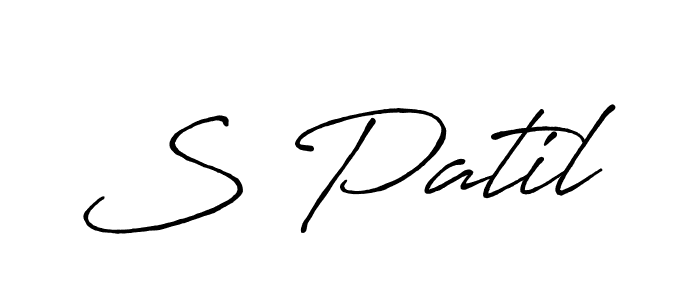 Make a beautiful signature design for name S Patil. With this signature (Antro_Vectra_Bolder) style, you can create a handwritten signature for free. S Patil signature style 7 images and pictures png