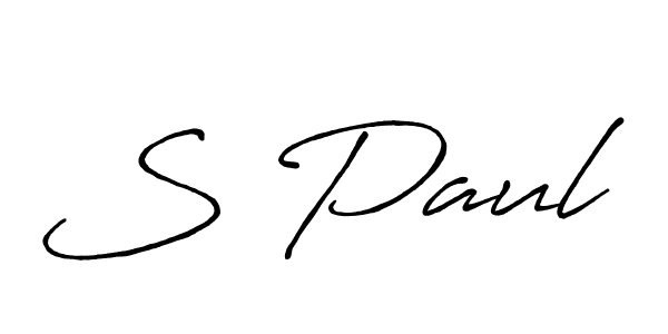 S Paul stylish signature style. Best Handwritten Sign (Antro_Vectra_Bolder) for my name. Handwritten Signature Collection Ideas for my name S Paul. S Paul signature style 7 images and pictures png