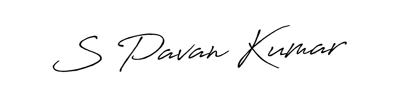 Create a beautiful signature design for name S Pavan Kumar. With this signature (Antro_Vectra_Bolder) fonts, you can make a handwritten signature for free. S Pavan Kumar signature style 7 images and pictures png