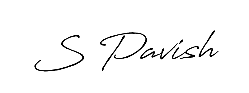 The best way (Antro_Vectra_Bolder) to make a short signature is to pick only two or three words in your name. The name S Pavish include a total of six letters. For converting this name. S Pavish signature style 7 images and pictures png