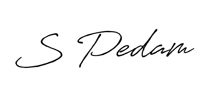 Make a beautiful signature design for name S Pedam. With this signature (Antro_Vectra_Bolder) style, you can create a handwritten signature for free. S Pedam signature style 7 images and pictures png