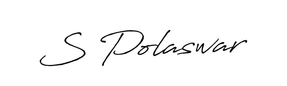 The best way (Antro_Vectra_Bolder) to make a short signature is to pick only two or three words in your name. The name S Polaswar include a total of six letters. For converting this name. S Polaswar signature style 7 images and pictures png
