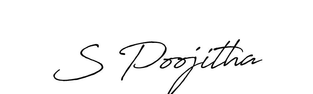 Also we have S Poojitha name is the best signature style. Create professional handwritten signature collection using Antro_Vectra_Bolder autograph style. S Poojitha signature style 7 images and pictures png