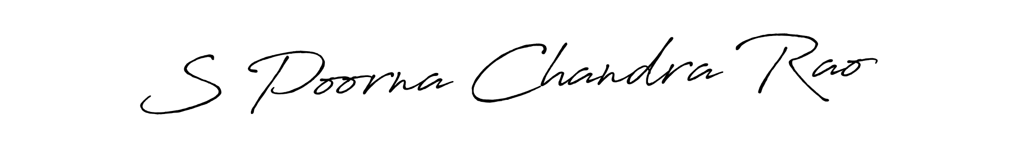 Create a beautiful signature design for name S Poorna Chandra Rao. With this signature (Antro_Vectra_Bolder) fonts, you can make a handwritten signature for free. S Poorna Chandra Rao signature style 7 images and pictures png