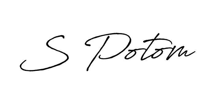 Create a beautiful signature design for name S Potom. With this signature (Antro_Vectra_Bolder) fonts, you can make a handwritten signature for free. S Potom signature style 7 images and pictures png