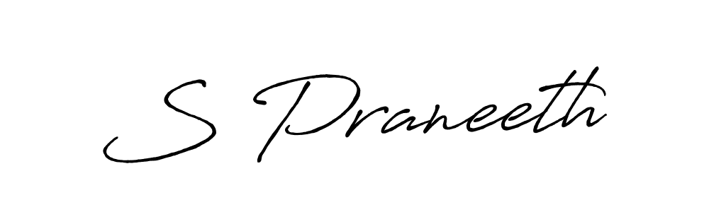 Create a beautiful signature design for name S Praneeth. With this signature (Antro_Vectra_Bolder) fonts, you can make a handwritten signature for free. S Praneeth signature style 7 images and pictures png