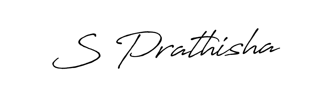 How to make S Prathisha name signature. Use Antro_Vectra_Bolder style for creating short signs online. This is the latest handwritten sign. S Prathisha signature style 7 images and pictures png