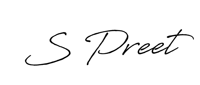 if you are searching for the best signature style for your name S Preet. so please give up your signature search. here we have designed multiple signature styles  using Antro_Vectra_Bolder. S Preet signature style 7 images and pictures png