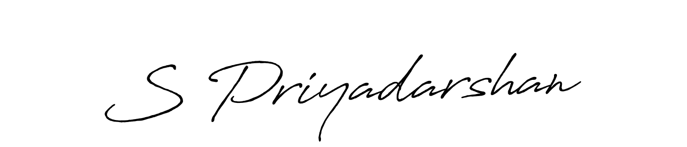 Use a signature maker to create a handwritten signature online. With this signature software, you can design (Antro_Vectra_Bolder) your own signature for name S Priyadarshan. S Priyadarshan signature style 7 images and pictures png