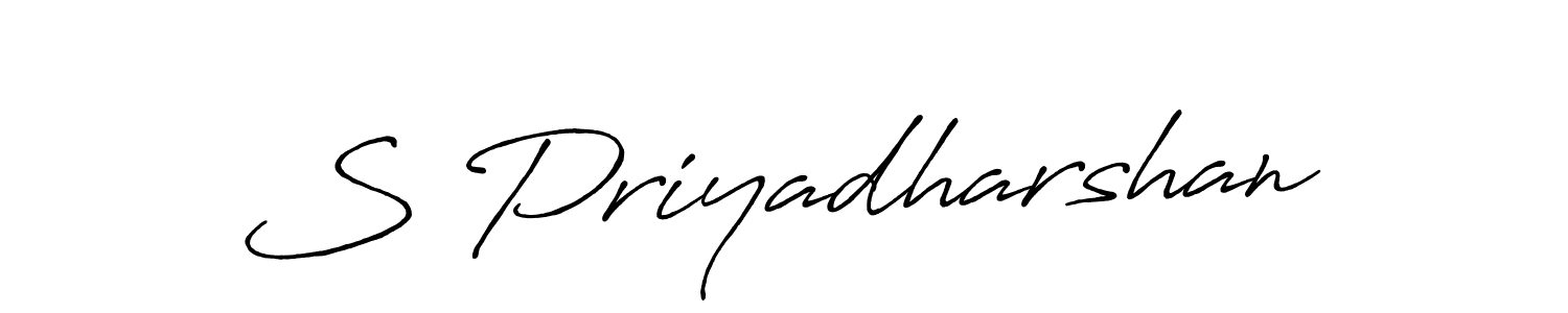 How to make S Priyadharshan name signature. Use Antro_Vectra_Bolder style for creating short signs online. This is the latest handwritten sign. S Priyadharshan signature style 7 images and pictures png